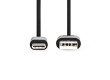 USB kabel | USB 2.0 | USB-A Zástrčka | USB-C™ Zástrčka | 15 W | 480 Mbps | Poniklované | 1.00 m | Kulatý | PVC | Černá | Label