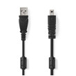 USB kabel | USB 2.0 | USB-A Zástrčka | UC-E6 8-Pins Zástrčka | 480 Mbps | Poniklované | 2.00 m | Kulatý | PVC | Černá | Label