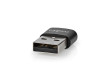 USB-A Adaptér | USB 2.0 | USB-A Zástrčka | USB-C™ Zásuvka | 480 Mbps | Kulatý | Poniklované | Černá | Box