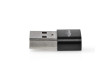 USB-A Adaptér | USB 2.0 | USB-A Zástrčka | USB-C™ Zásuvka | 480 Mbps | Kulatý | Poniklované | Černá | Box