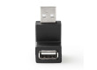USB-A Adaptér | USB 2.0 | USB-A Zástrčka | USB-A Zásuvka | 480 Mbps | Kulatý | Poniklované | PVC | Černá | Box
