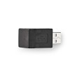 USB-A Adaptér | USB 2.0 | USB-A Zástrčka | USB-A Zásuvka | 480 Mbps | Kulatý | Poniklované | PVC | Černá | Box