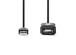 Aktivní kabel USB | USB 2.0 | USB-A Zástrčka | USB-A Zásuvka | 480 Mbps | 10.0 m | Kulatý | Poniklované | PVC | Měď | Label