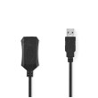 Aktivní kabel USB | USB 2.0 | USB-A Zástrčka | USB-A Zásuvka | 480 Mbps | 20.0 m | Kulatý | Poniklované | PVC | Měď | Label