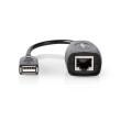 Aktivní kabel USB | USB 1.1 | USB-A Zástrčka | RJ45 Zásuvka | 12 Mbps | 0.20 m | Kulatý | Poniklované | PVC | Měď | Box