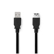 USB kabel | USB 3.2 Gen 1 | USB-A Zástrčka | USB-A Zásuvka | 5 Gbps | Poniklované | 1.00 m | Kulatý | PVC | Černá | Label