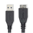 USB kabel | USB 3.2 Gen 1 | USB-A Zástrčka | USB Micro-B Zástrčka | 5 Gbps | Poniklované | 1.00 m | Kulatý | PVC | Modrá | Label