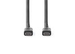 USB kabel | USB 3.2 Gen 2x2 | USB-C™ Zástrčka | USB-C™ Zástrčka | 100 W | 4K@60Hz | 20 Gbps | Poniklované | 2.00 m | Kulatý | PVC | Černá | Label