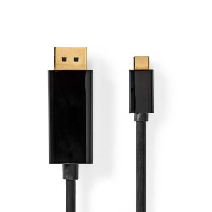 USB-C™ Adaptér | USB 3.2 Gen 1 | USB-C™ Zástrčka | DisplayPort Zástrčka | 4K@60Hz | 2.00 m | Kulatý | Pozlacené | PVC | Černá | Label