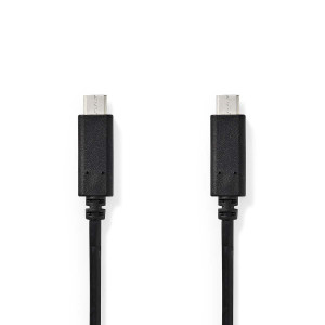 USB kabel | USB 3.2 Gen 1 | USB-C™ Zástrčka | USB-C™ Zástrčka | 60 W | 4K@60Hz | 5 Gbps | Poniklované | 3.00 m | Kulatý | PVC | Černá | Box