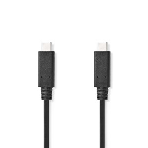 USB kabel | USB 3.2 Gen 2x2 | USB-C™ Zástrčka | USB-C™ Zástrčka | 240 W | 8K@30Hz | 20 Gbps | Poniklované | 1.00 m | Kulatý | PVC | Černá | Label