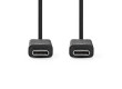 USB kabel | USB 3.2 Gen 2x2 | USB-C™ Zástrčka | USB-C™ Zástrčka | 240 W | 8K@30Hz | 20 Gbps | Poniklované | 1.00 m | Kulatý | PVC | Černá | Label