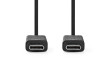 USB kabel | USB 3.2 Gen 2x2 | USB-C™ Zástrčka | USB-C™ Zástrčka | 240 W | 8K@30Hz | 20 Gbps | Poniklované | 1.00 m | Kulatý | PVC | Černá | Label