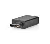 USB-C™ Adaptér | USB 3.2 Gen 1 | USB-C™ Zástrčka | USB-A Zásuvka | 5 Gbps | OTG | Kulatý | Poniklované | Černá | Box