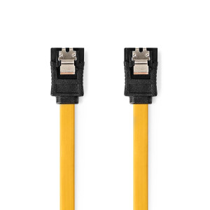 Kabel SATA | 6 Gbps | SATA 7-Pin Zásuvka | SATA 7-Pin Zásuvka | Poniklované | 0.50 m | Plochý | PVC | Žlutá | Box