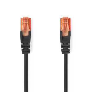 Síťový kabel CAT6 | RJ45 Zástrčka | RJ45 Zástrčka | U/UTP | 0.30 m | Kulatý | PVC | Černá | Label