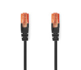 Síťový kabel CAT6 | RJ45 Zástrčka | RJ45 Zástrčka | U/UTP | 0.50 m | Kulatý | PVC | Černá | Label