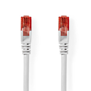 Síťový kabel CAT6 | RJ45 Zástrčka | RJ45 Zástrčka | U/UTP | 1.00 m | Kulatý | PVC | Bílá | Label