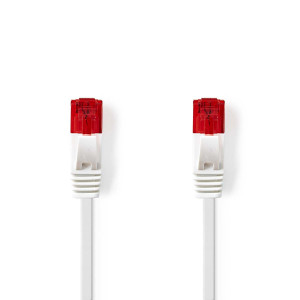 Síťový kabel CAT6 | RJ45 Zástrčka | RJ45 Zástrčka | U/UTP | 0.50 m | Snagless | Plochý | PVC | Bílá | Label