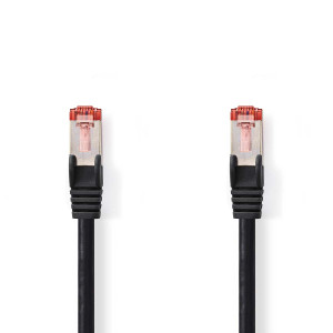 Síťový kabel CAT6 | RJ45 Zástrčka | RJ45 Zástrčka | S / FTP | 15.0 m | Kulatý | LSZH | Černá | Label