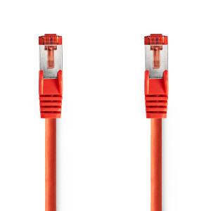 Síťový kabel CAT6 | RJ45 Zástrčka | RJ45 Zástrčka | S / FTP | 0.15 m | Kulatý | LSZH | Červená | Label