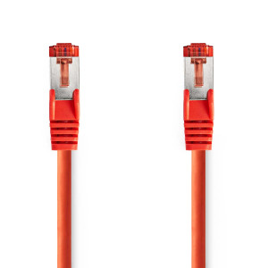 Síťový kabel CAT6 | RJ45 Zástrčka | RJ45 Zástrčka | S / FTP | 0.50 m | Kulatý | LSZH | Červená | Label