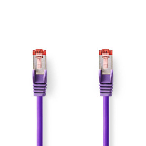Síťový kabel CAT6 | RJ45 Zástrčka | RJ45 Zástrčka | S / FTP | 0.50 m | Kulatý | LSZH | Fialová | Label