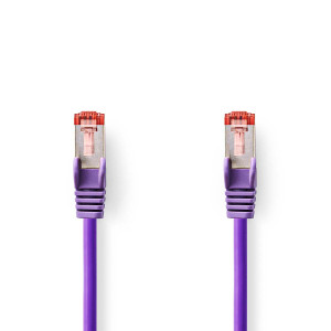 Síťový kabel CAT6 | RJ45 Zástrčka | RJ45 Zástrčka | S / FTP | 1.00 m | Kulatý | LSZH | Fialová | Label