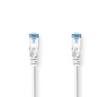 Síťový kabel CAT6a | S / FTP | RJ45 Zástrčka | RJ45 Zástrčka | 1.00 m | Snagless | Kulatý | LSZH | Bílá | Label