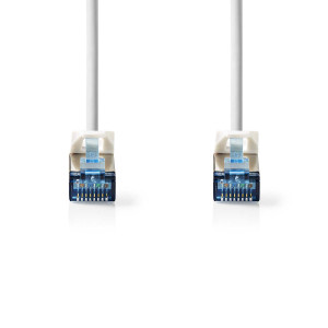 Síťový kabel CAT6a | S / FTP | RJ45 Zástrčka | RJ45 Zástrčka | 2.00 m | Snagless | Kulatý | LSZH | Bílá | Label