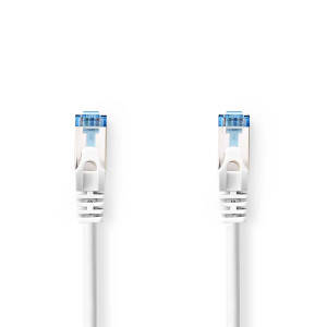 Síťový kabel CAT6a | S / FTP | RJ45 Zástrčka | RJ45 Zástrčka | 3.00 m | Snagless | Kulatý | LSZH | Bílá | Label