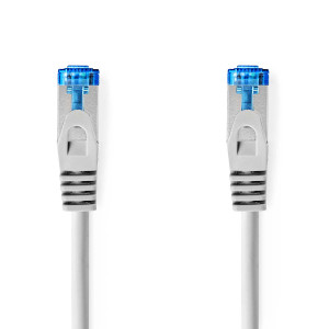 Síťový kabel CAT6a | S / FTP | RJ45 Zástrčka | RJ45 Zástrčka | 5.00 m | Snagless | Kulatý | LSZH | Bílá | Label