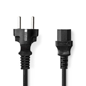 Napájecí kabel | Typ F Zástrčka | IEC-320-C13 | Přímý | Přímý | Poniklované | 5.00 m | Kulatý | PVC | Černá | Label