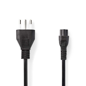 Napájecí kabel | Itálie Zástrčka | IEC-320-C5 | Přímý | Přímý | Poniklované | 2.00 m | Kulatý | PVC | Černá | Label