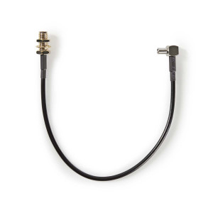 Anténní kabel | SMA zásuvka | TS9 | Pozlacené | 50 Ohm | 1x Stíněný | 0.20 m | Kulatý | PVC | Černá | Box