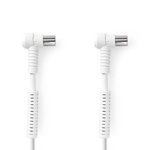 Koaxiální Kabel | IEC (Koax) Zástrčka | IEC (Koax) Zásuvka | Poniklované | 120 dB | 75 Ohm | 4x Stíněný | 10.0 m | Kulatý | PVC | Bílá | Box