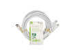 Přemluvit & Cat6 Combi Cable | IEC (Koax) Zástrčka / RJ45 Zástrčka | IEC (Koax) Zásuvka / RJ45 Zástrčka | Poniklované | RG58 | 75 Ohm | Dvojité Stínění | 3.00 m | Kulatý | PVC | Bílá | Label