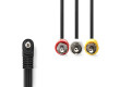 Audio Video Kabel | 3,5 mm Zástrčka | 3x RCA Zástrčka | Poniklované | 1.00 m | Kulatý | PVC | Černá