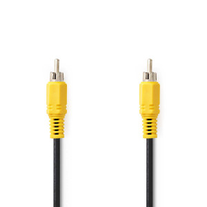 Kompozitní video kabel | RCA Zástrčka | RCA Zástrčka | Poniklované | 480p | 10.0 m | Kulatý | PVC | Černá | Label