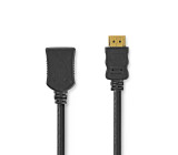 High Speed HDMI™ kabel s Ethernetem | Konektor HDMI ™ | HDMI ™ Zásuvka | 4K@30Hz | 10.2 Gbps | 1.00 m | Kulatý | PVC | Černá | Label