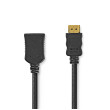 High Speed HDMI™ kabel s Ethernetem | Konektor HDMI ™ | HDMI ™ Zásuvka | 4K@30Hz | 10.2 Gbps | 3.00 m | Kulatý | PVC | Černá | Label