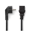 Napájecí kabel | Typ F Zástrčka | IEC-320-C19 | Úhlový | Přímý | Poniklované | 2.00 m | Kulatý | PVC | Černá | Box