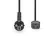 Napájecí kabel | Typ F Zástrčka | IEC-320-C19 | Úhlový | Přímý | Poniklované | 2.00 m | Kulatý | PVC | Černá | Box