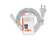 Napájecí kabel | Euro Male | IEC-320-C7 | Přímý | Přímý | Poniklované | 5.00 m | Plochý | PVC | Bílá | Label