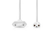 Napájecí kabel | Euro Male | IEC-320-C7 | Přímý | Přímý | Poniklované | 5.00 m | Plochý | PVC | Bílá | Label