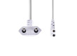 Napájecí kabel | Euro Male | IEC-320-C7 | Úhlový | Úhlový Levý | Poniklované | 3.00 m | Plochý | PVC | Bílá | Label