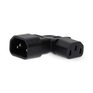 Rozšíření Plug | IEC-320-C13 | IEC-320-C14 | Úhlový Pravý | Poniklované | PVC | Černá | Box | 1 kusů