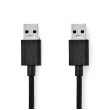 USB kabel | USB 3.2 Gen 1 | USB-A Zástrčka | USB-A Zástrčka | 5 Gbps | Poniklované | 2.00 m | Kulatý | PVC | Černá | Box