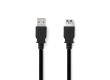 USB kabel | USB 3.2 Gen 1 | USB-A Zástrčka | USB-A Zásuvka | 5 Gbps | Poniklované | 2.00 m | Kulatý | PVC | Černá | Label