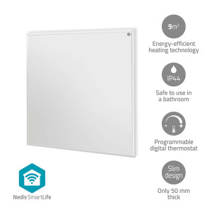 SmartLife Infračervený topný panel | 350 W | 1 Nastavení Teploty | Nastavitelný termostat | Dálkové ovládání | IP44 | Bílá